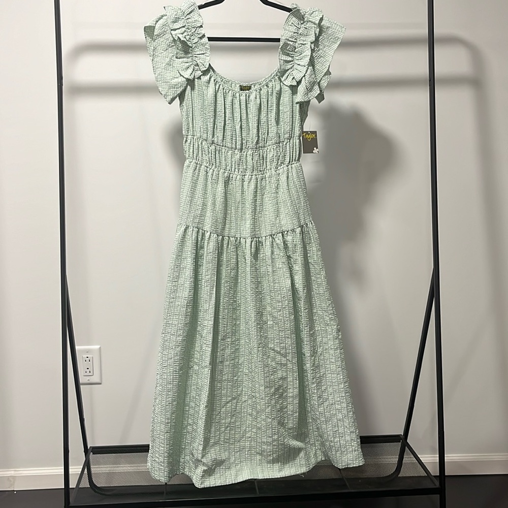 TAYLOR dress, ruffle sleeve maxi dress, size 10, new with tag.